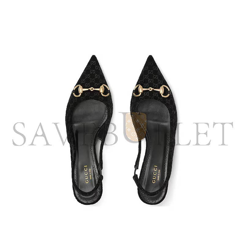 GUCCI WOMEN'S SLINGBACK PUMP WITH HORSEBIT 835978